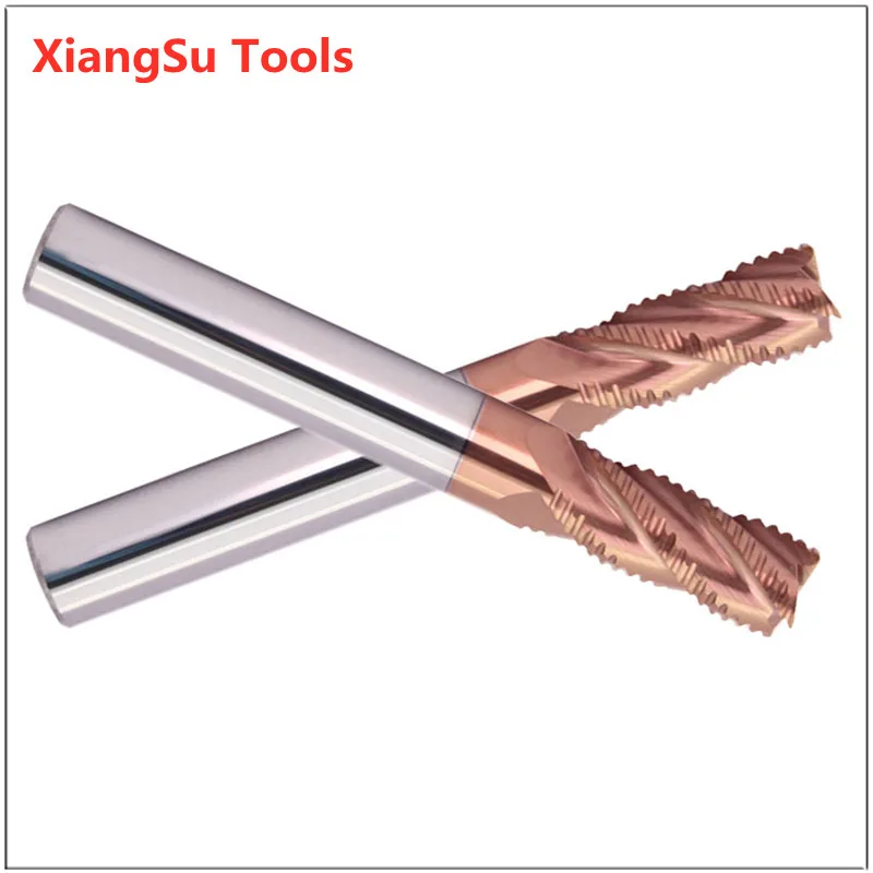 D10-D12mm 4 المزامير Hrc55 التخشين Endmill التصنيع باستخدام الحاسب الآلي مقطع تخديد سبائك التنغستن كربيد قطع آلة طحن أدوات للفولاذ