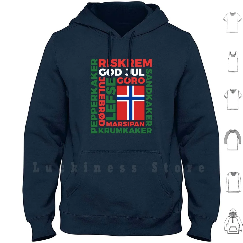 Norway Christmas Cookies God Jul Norsk hoodies Lefse Pepperkaker Marsipan Krumkaker Sandkaker