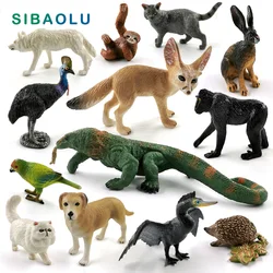 Komodo Dragon Lizard Wolf Dog Cat Sloth Bird Fox Animal Model Figurine Home Decor Miniature Fairy Garden Decoration Accessories