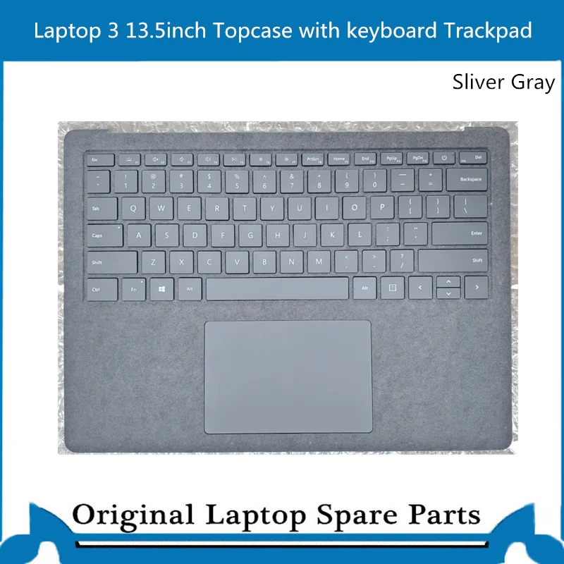 

Original For Surface Laptop 3 1867 Laptop 4 1950 1958 Topcase Keyboard with Trackpad Alcantara Gray US UK 13.5inch