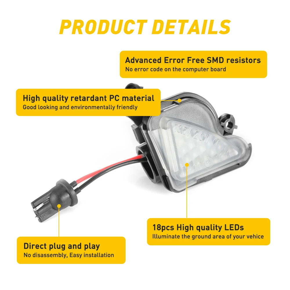 2X 6000K biały CANBUS LED pod korzystając z łączy z boku światło lustrzane kałuża lampy dla Skoda Octavia Mk2 Mk3 5E 2012-2019 1Z fazy 2 znakomity