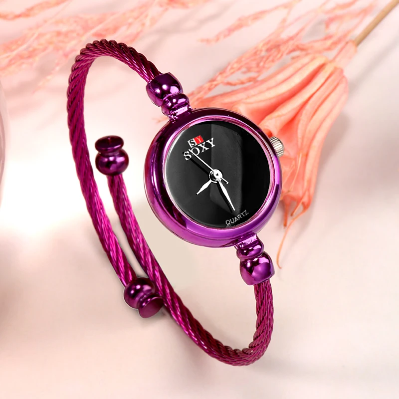 Luxury Small Purple Bracelet Women's Watches Stainless Steel Ladies Watch Minimalism Watch Fashion Women Watches Reloj Mujer