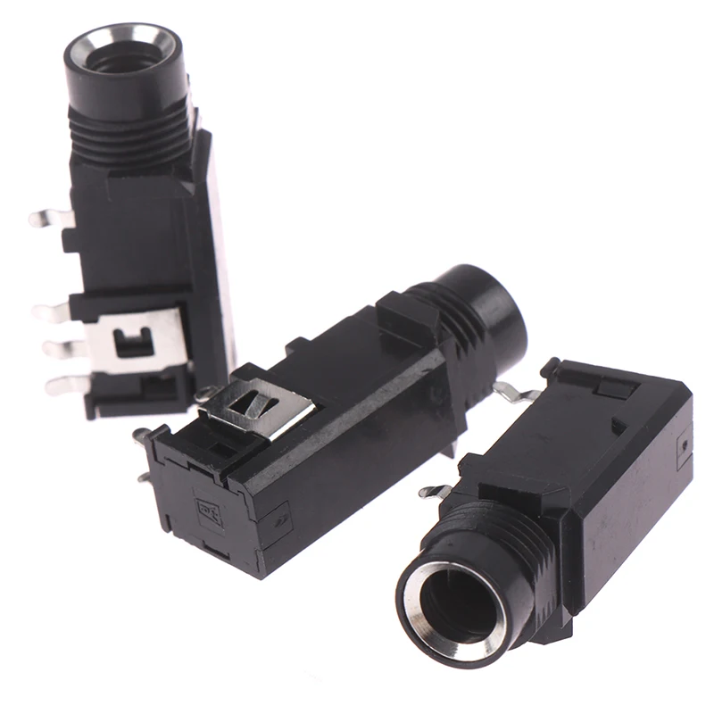 3pcs/lot 6.35mm Jack Stereo Female Socket Connector Audio Adapter 4pin