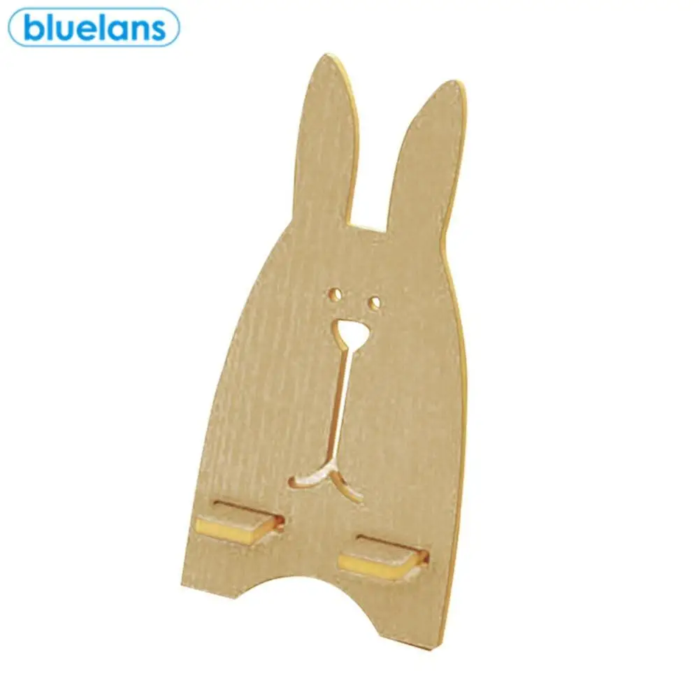 

Portable Cute Rabbit Shape Wooden Mobile Phone Support Clip Desktop Desktop High-Quality Mobile Phone Base For Android Ios phone