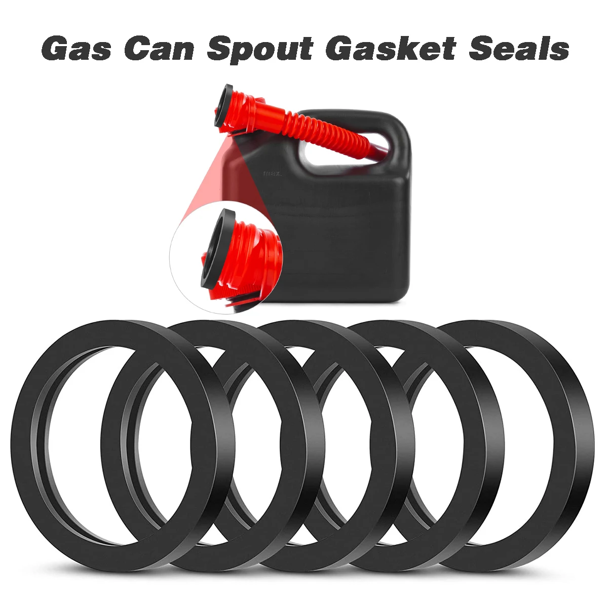 

6 PCS Gas Can Spout Gasket Seals Rubber Black Ring Can Gaskets Fuel Washer Seals Spout Sealing Rings Replacement Gas Gasket