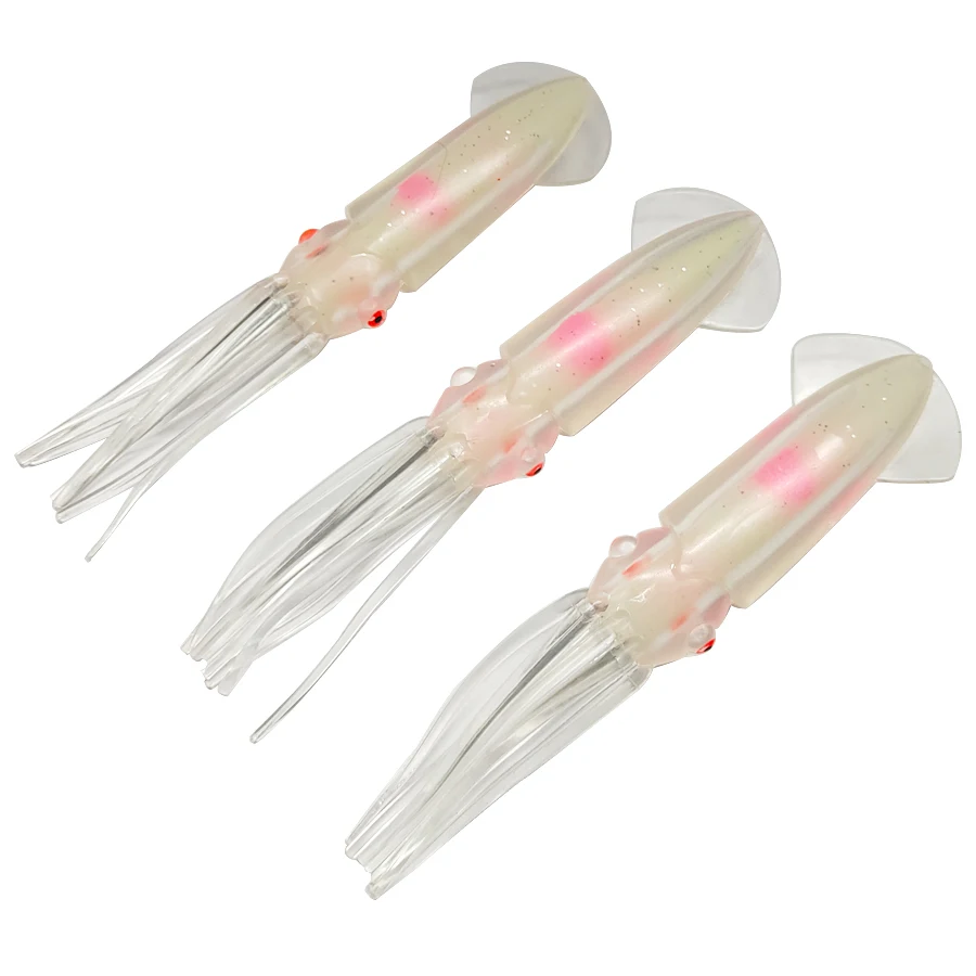 

3Pcs 15cm 20g Glow Fishing Squid Soft Lure Luminous Octopus Sea Fishing wobbler Bait Squid Jigs Fishing Tuna Lure