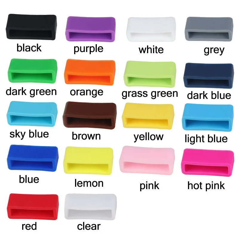 12 14 16 18 19 20 21 22 24 26mm 2PCS Colorful Silicone Watch Strap Loops Watch Band Rubber Ring Loop Wristband Clasp Holder