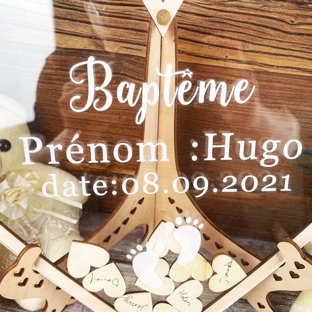 Personalized  Signature Baptism Guest book Kids Name Date Baptême For Baptism Party Decoration Batby Shower