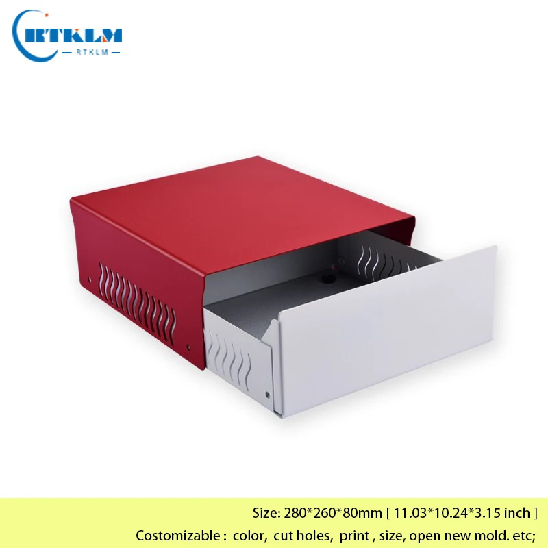 Iron project box DIY junction box Power control instrument enclosure iron electronic metal distribution box 280*260*80mm