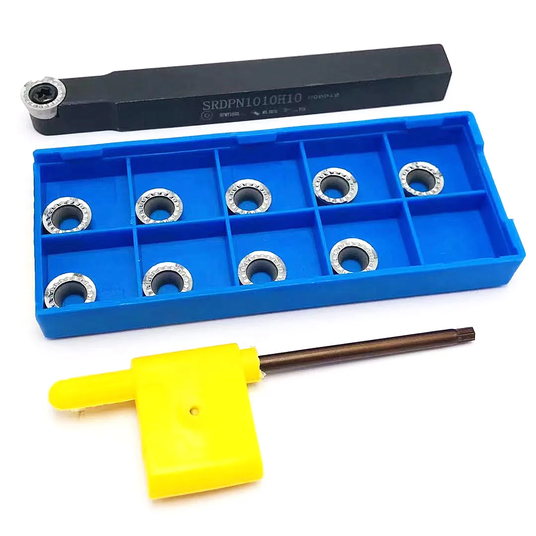 SRDPN1010H10 SRDPN1212H10 CNC herramienta de torno externo, poste de herramienta de arco + 10 piezas RPGT10T3MO AK H01 R5, hoja de aluminio de carburo de alta calidad