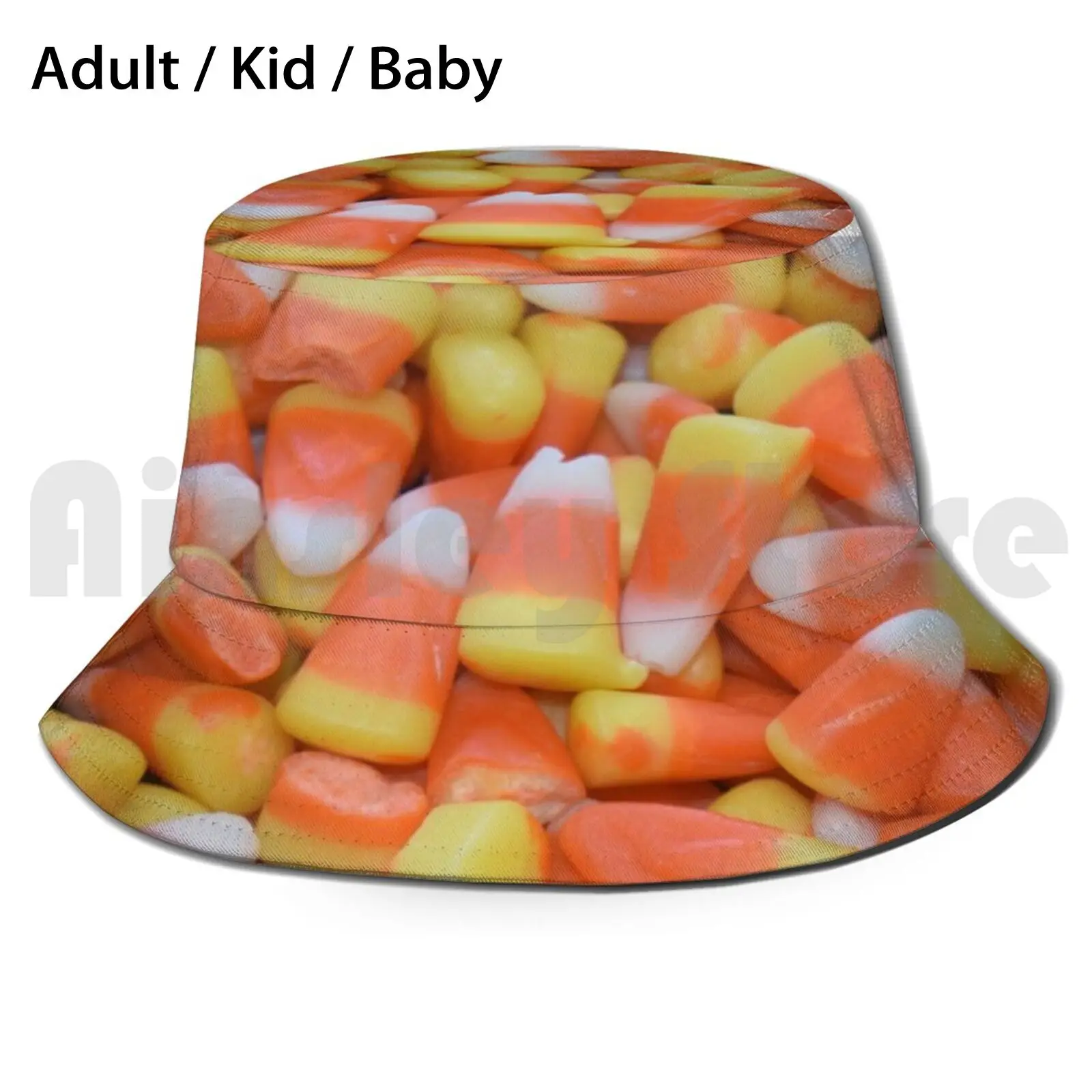 Halloween Candy Corn Bucket Hat Adult kid baby Beach Sun Hats Ghost Ghosts Halloween Horror Monster Scary Weird Spooky Spook