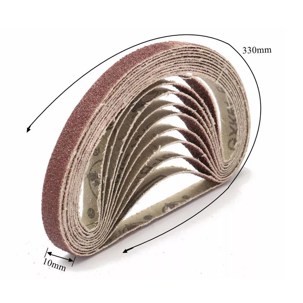 50PCS 330*10mm 40/60/80/100/120 그릿 연마 샌딩 벨트, 샌더 연삭 연마 도구