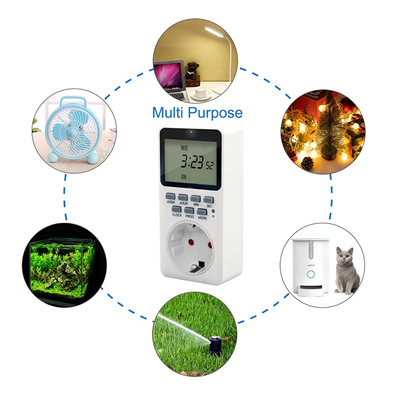 20 Groep Instelling Eu Ons Uk Plug Elektronische Digitale Keuken Tijdschakelaar Outlet Week 12/24 Uur Cyclische Programma Timing Socket