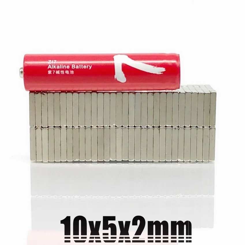 10/20/50/100/200 sztuk N35 prostokątne magnesy f 10x5x2mm Super silny magnes neodymowy 10*5*2mm magnes NdFeB 10mm x 5mm x 2mm