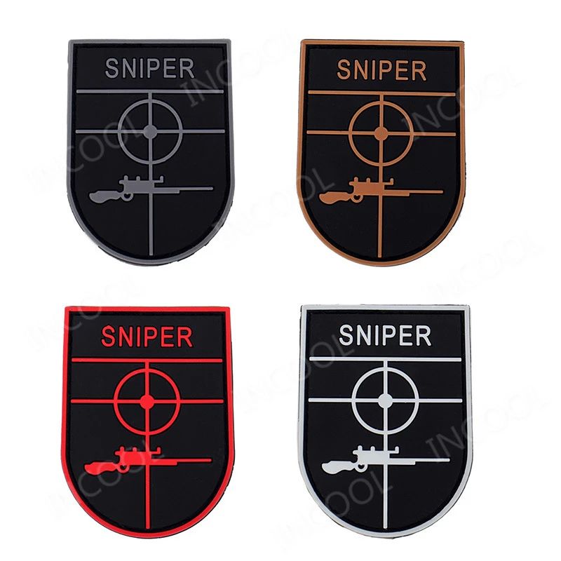 3D PVC Decorative Patches US America Fire Fighter Emblems Sniper Rubber Patch for Jackets Clothing Backpack