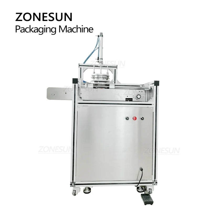 ZONESUN ZS-PK950 Pembersih Toilet Semi Otomatis Hotel Sabun Kue Teacake Mesin Pembungkus Lipit Mesin Kemasan dengan Konveyor