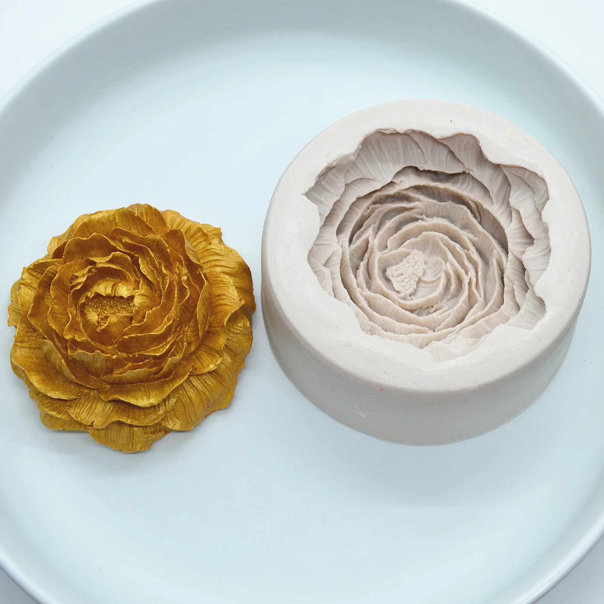 Flower Candle Mould Silicone Cake Mold 3D Rose Fondant Mold Cupcake Jelly Candy Chocolate Decoration Baking Tool Moulds XK048