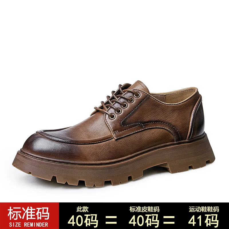 Luxury Brand Shoes British Retro Men Shoes Genuine Leather Cowhide High Quality All-match Autumn Winter Dress Shoes Boots Men