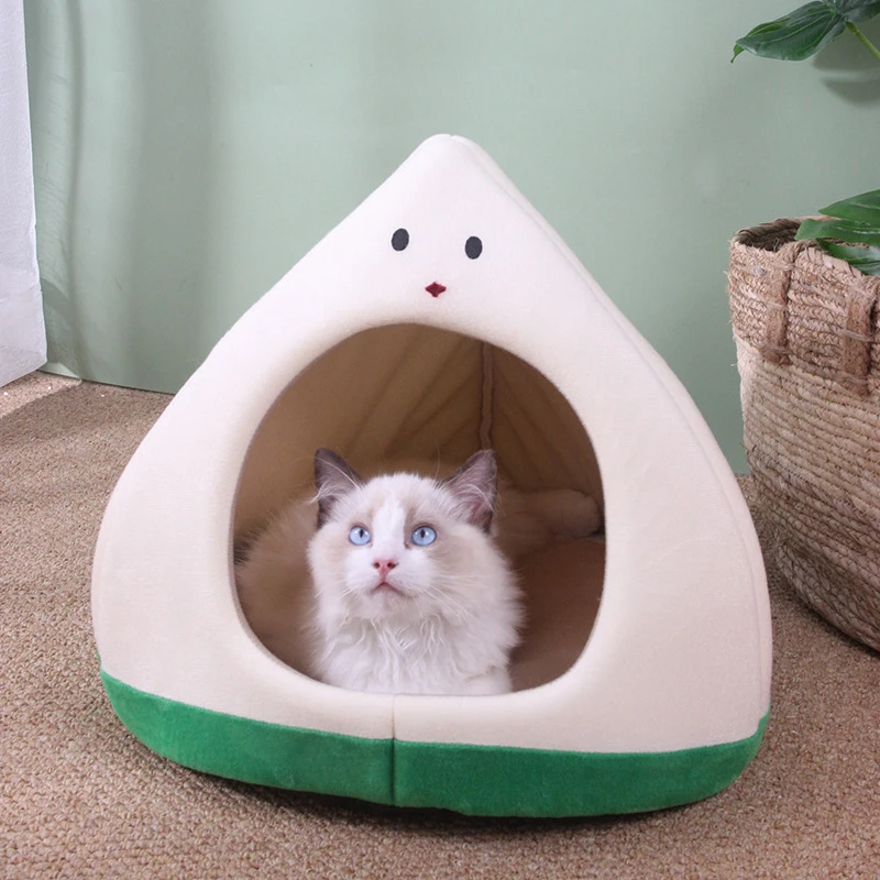 Imagem -06 - Lavável Cesta Espreguiçadeira Cama para Cães e Gatos Almofada Macia Quente Conforto Pet Mat Gatinho Caverna Tenda Fofo Cães Pequenos