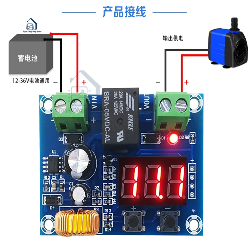 XH-M609 DC 12V-36V 24V Voltage Protection Module Low voltage OverDischarge Battery Disconnect Protection Output 6-60V 6V-60V