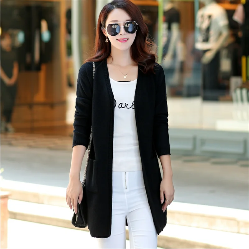 2023 Autumn Winter knitted Cardigan Women Sweater Coat Long Sleeve Casual Coats female Korean Loose Sweater Cardigan Women Tops