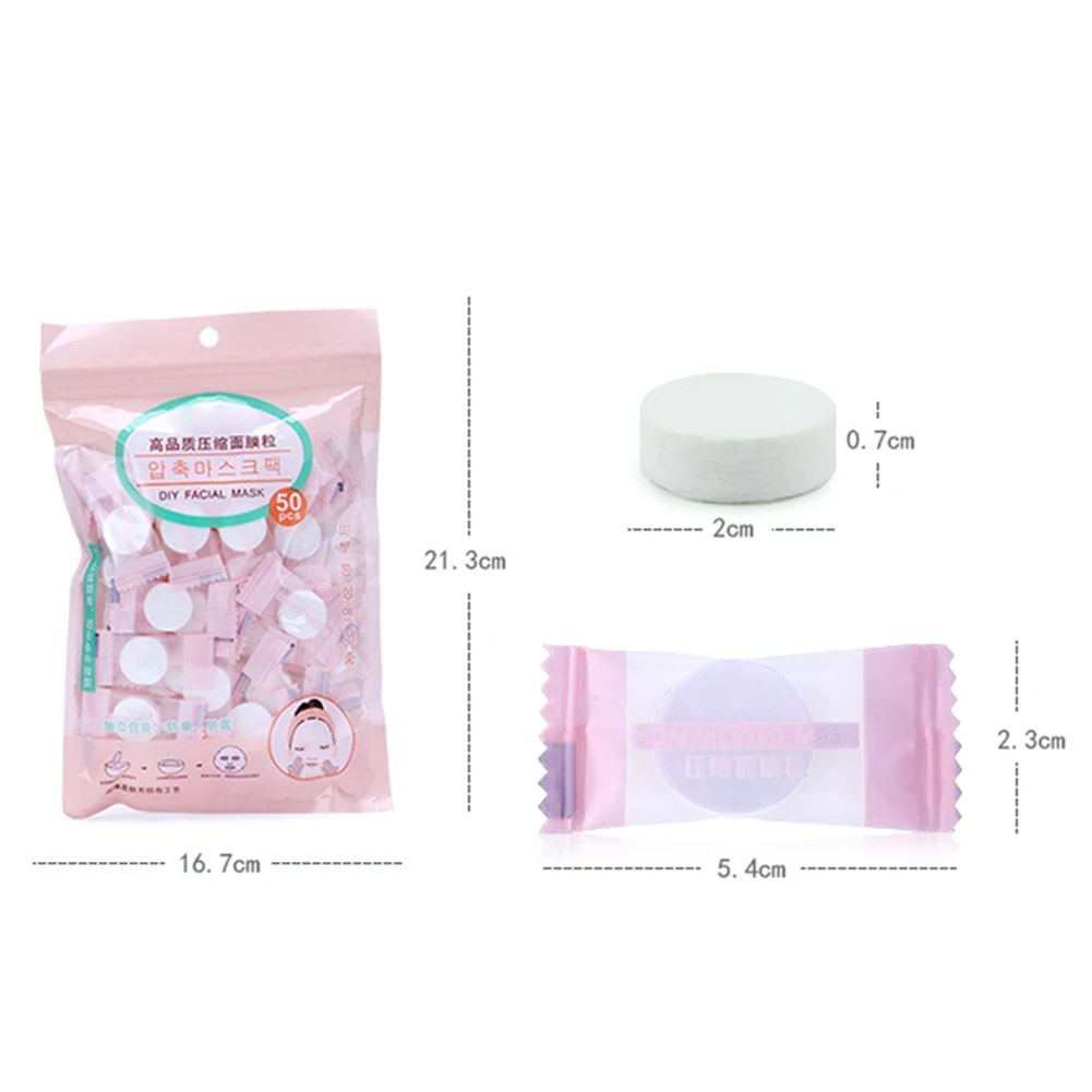 50pcs/pask Compressed Face Mask Paper Disposable Sheet Cotton Diy Mask Makeup Wipes Korean Beauty Tools Face Care Mask