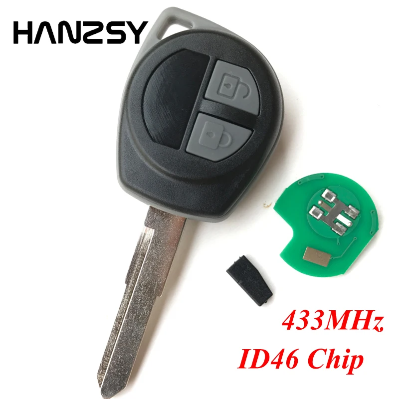 2 Buttons 433MHz Car Remote Key For SUZUKI SWIFT SX4 Alto JIMNY VITARA IGNIS Splash 2005 2006 2007 2008 2009 2010 with ID46 Chip