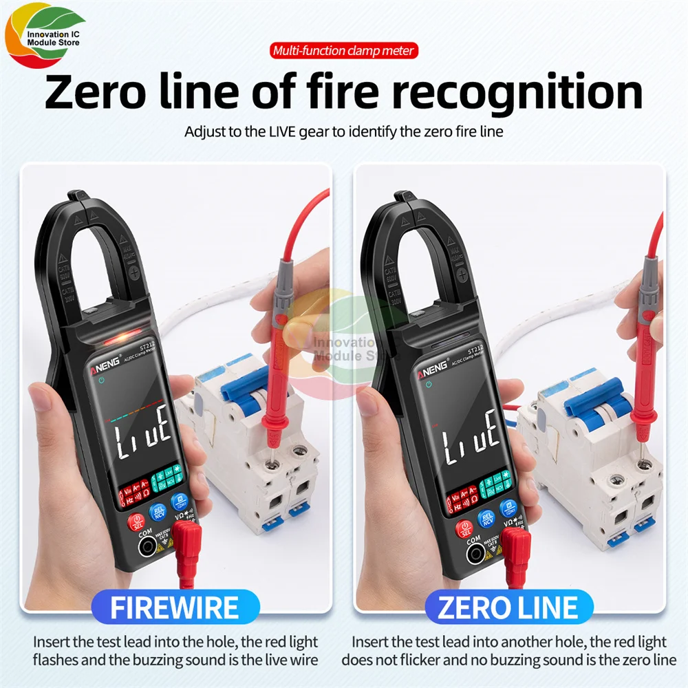 ST211 ST212 Digital Clamp Meter  NCV Ohm Test 6000 Counts Multimeter DC/AC Voltage Current Tester Car Amp Hz Big Color Screen