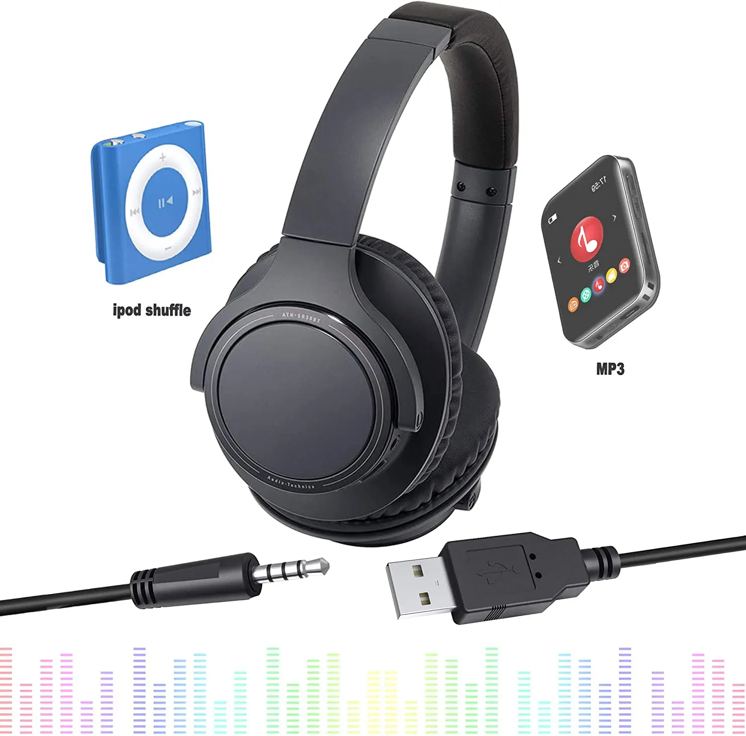 Cavo di ricarica maschio AUX da 3 piedi USB 2.0 tipo A A 3.5mm per lettori MP3 MP4, cuffie, altoparlanti, orologi, Boombox, ricerca