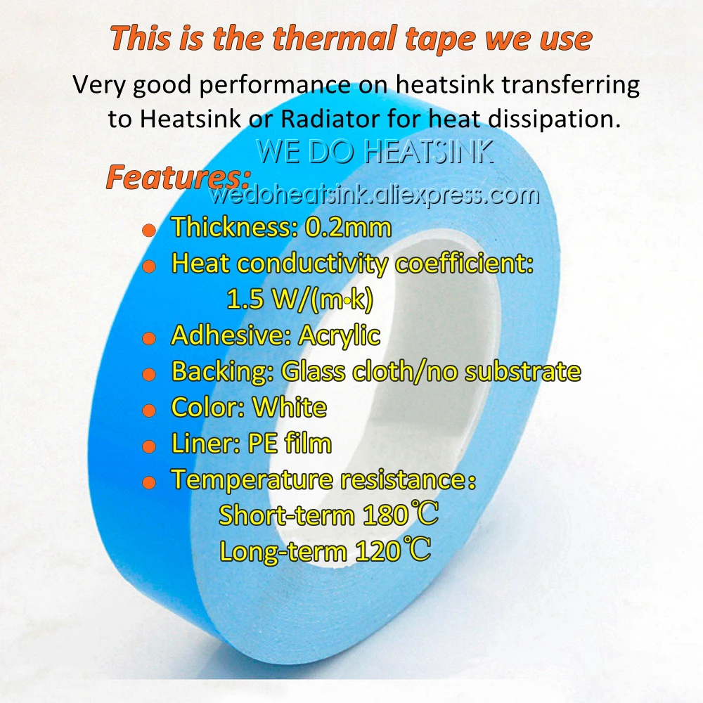 WE DO HEATSINK 2pcs DIY 45x45x10mm Heatsink Cooling Aluminum Heat Sink Radiator Cooler for LED With Blue Thermal Tape On