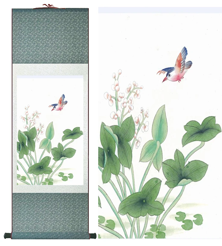 

Birds and flower painting silk scroll painting traditional birds and flower painting Chinese paintingPrinted painting