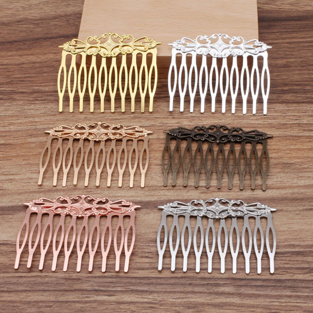 REGELIN Copper Vintage 10 Teeth Hair Combs Jewelry Charm Women Flower Hairpin Hairclips Barrettes Retro Hair Wear Accessories