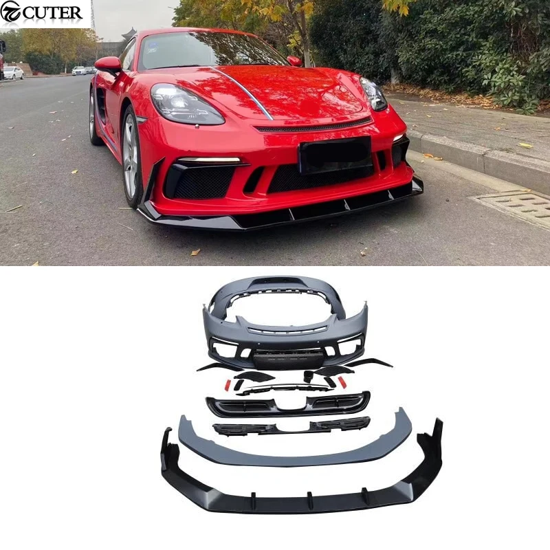 

718 GT3 Style PP Front Bumper Lip Rear Bumper Diffuser for Porsche Boxster Cayman 718