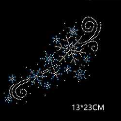 4pc/lot Snowflake Crystal Rhinestone Strass Hot Fix Iron on Transfer Applique Patch for Sweater Motif Decorative Adhesive Craft