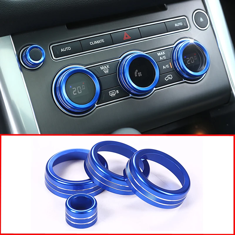 Car-styling Air Conditioning Knob Audio Circle Cover Trim for Land Rover Range Rover Vogue L405 2013-2017 Range Rover Sport 2014