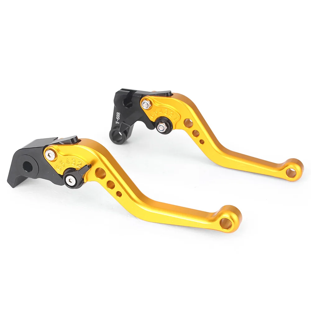 2Pcs Gold Motorcycle Short Racing Brake Clutch Levers for Yamaha YZF-R1 2004-2008 & YZF R6 2005 2006 2007 2008 2009 2010 2011