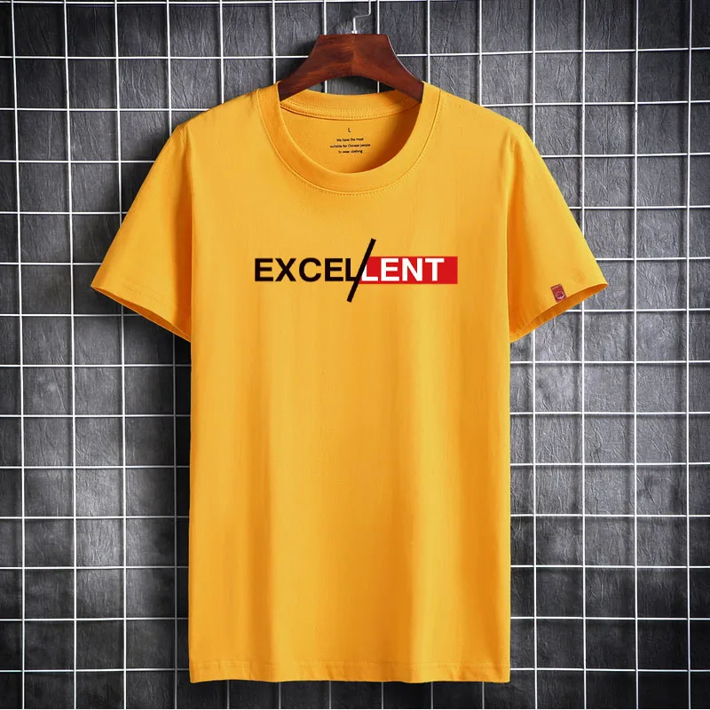 T Shirt Fashion Men Summer Short Sleeve Cotton  T-shirt High Quality Letter Pattern Simple Style Plus Size S - 6XL Men Tshirt