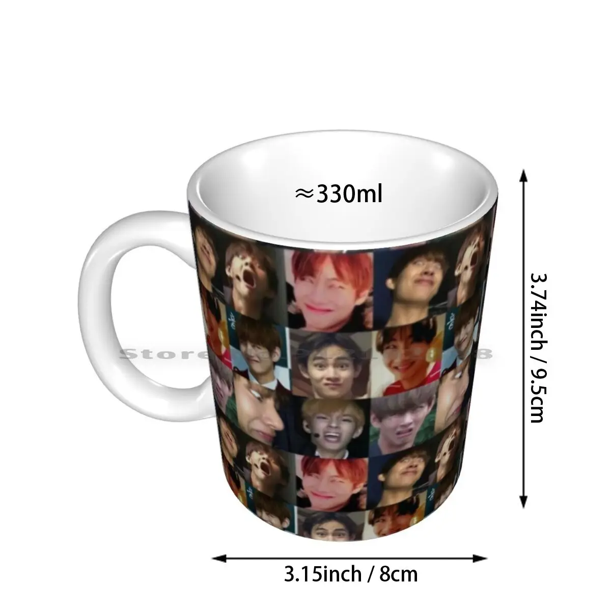 V Derp Face Ceramic Mugs Coffee Cups Milk Tea Mug K Pop Kpop Rap Monster Rm Kim Nam Joon Jin Jin Suga Min Yoon Gi Agust D J