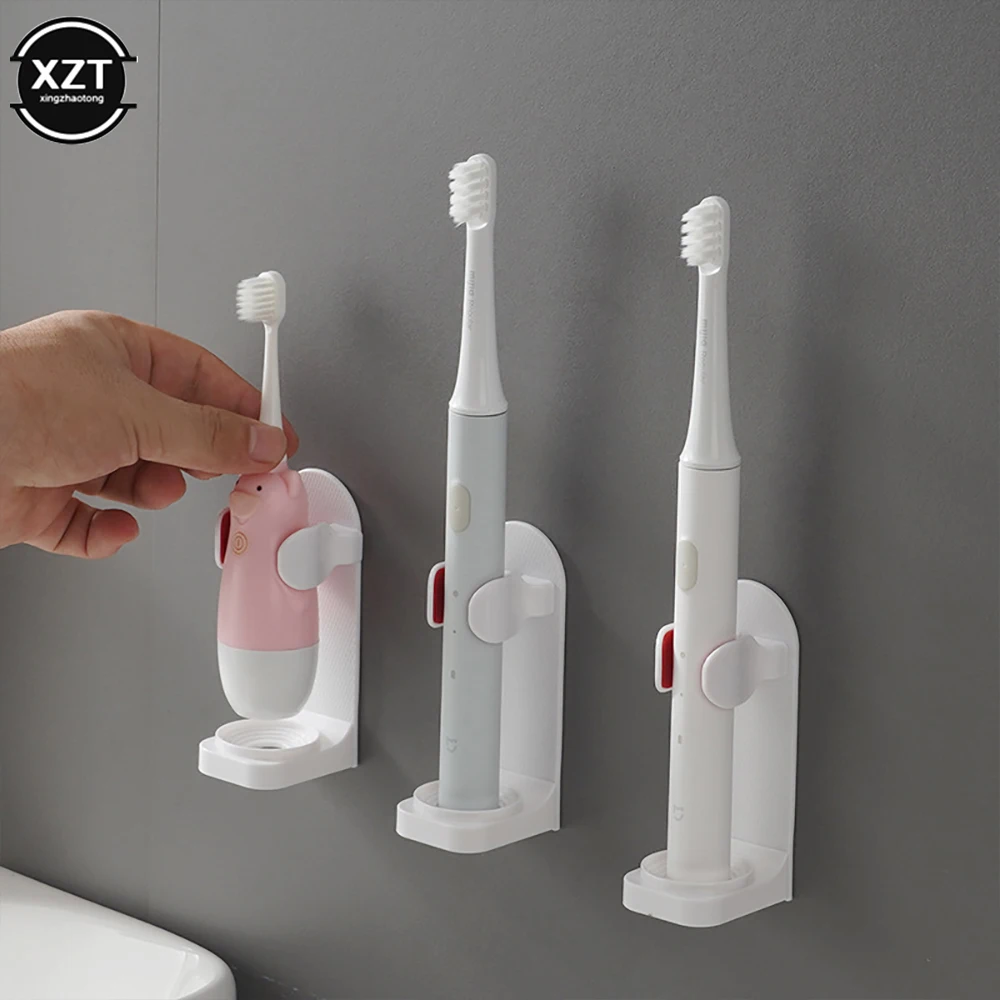 Traceless Wall Mount Electric Toothbrush Holder Elastic Hold Protect Toothbrush Handle Keep Dry Stop Mildew Toothbrush Holder