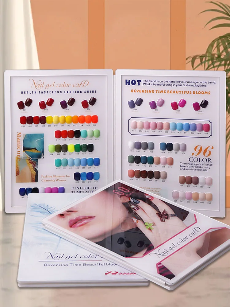 240/180/168 Color Acrylic Nail Gel Polish Display Card Book Color Board Chart Nail Art Salon Manicure Practice Board