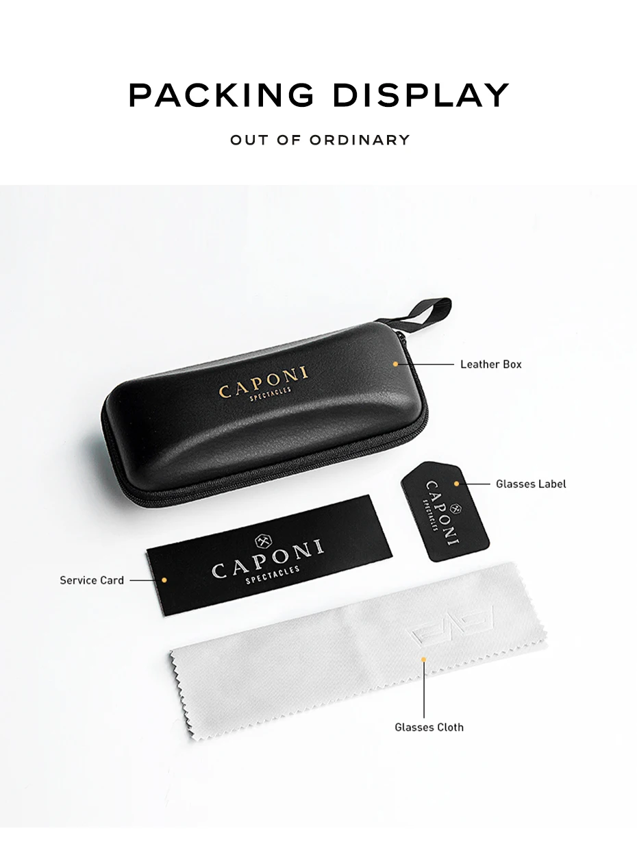 CAPONI neue Sonnenbrille Clip für Männer quadratisch polarisierte photo chrome Brille Clip aufgeklappt schützen Augen Licht Clip am Rahmen bs1103 – Detail 16