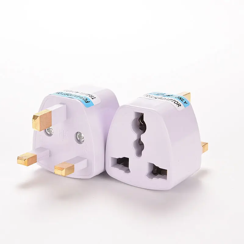 1PC Universal US EU AU Converter To UK HK AC Travel Power Plug Charger Adapter Connector UK Plug White Three Pins Socket Convert