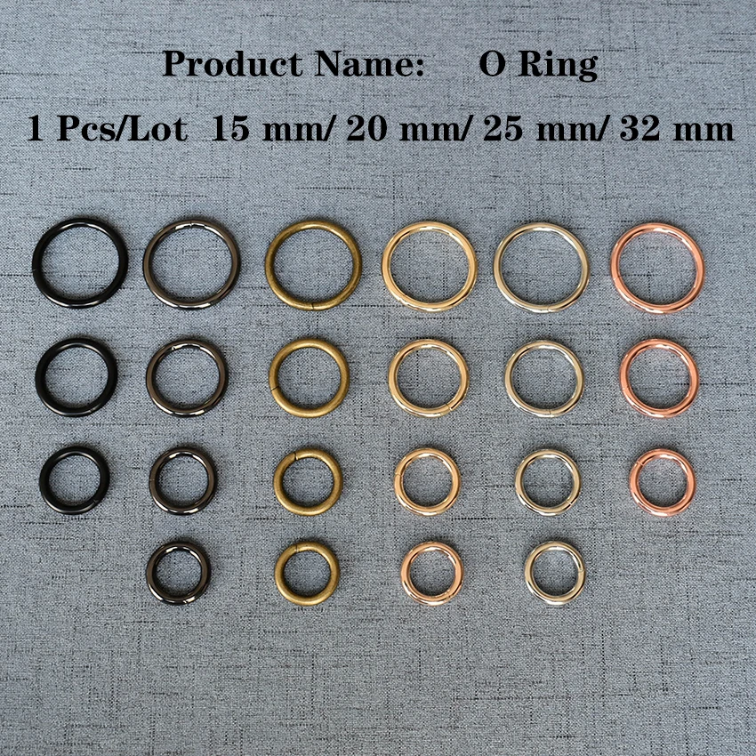 1 Pcs/Lot 15mm 20mm 25mm 32mm O Ring Metal Buckle for Handbag Strap Dog Chain Webbing Snap Clasps Purse Bag Handle OR69506