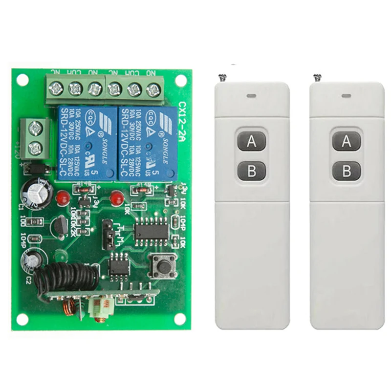 3000m DC 12V 24V 2CH 2 CH 10A Wireless Remote Control LED Light Switch Relay Output Radio RF Transmitter And 433 MHz Receiver