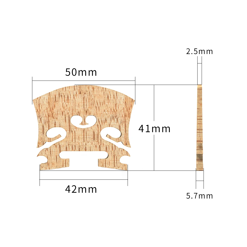 AA Grade Selected Maple Bridge 4/4 Violin/Fiddle Bridge Baroque Style Ebony Inlay Violin Strings Violin Parts Accessories