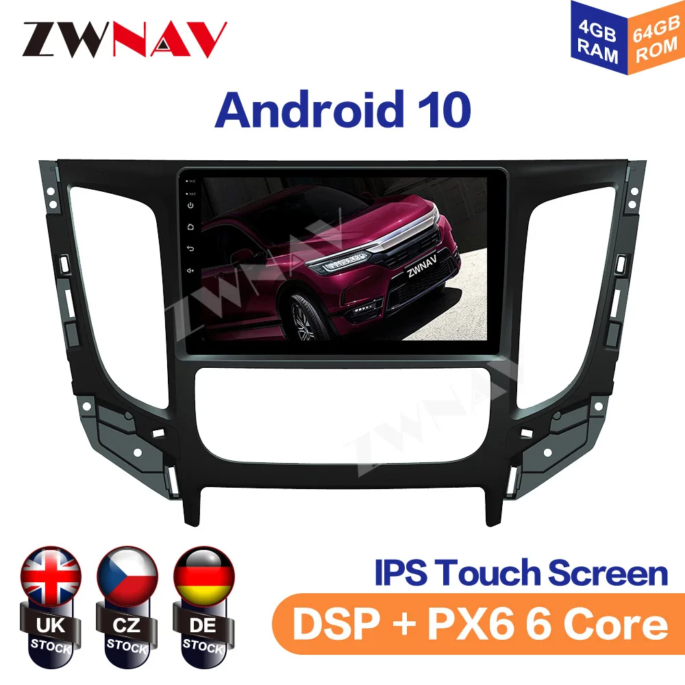 PX6 Excellent Performance Android10 Car Multimedia GPS For Mitsubishi Triton L200 2015 AT Radio Stereo DSP Navigation Full Touch