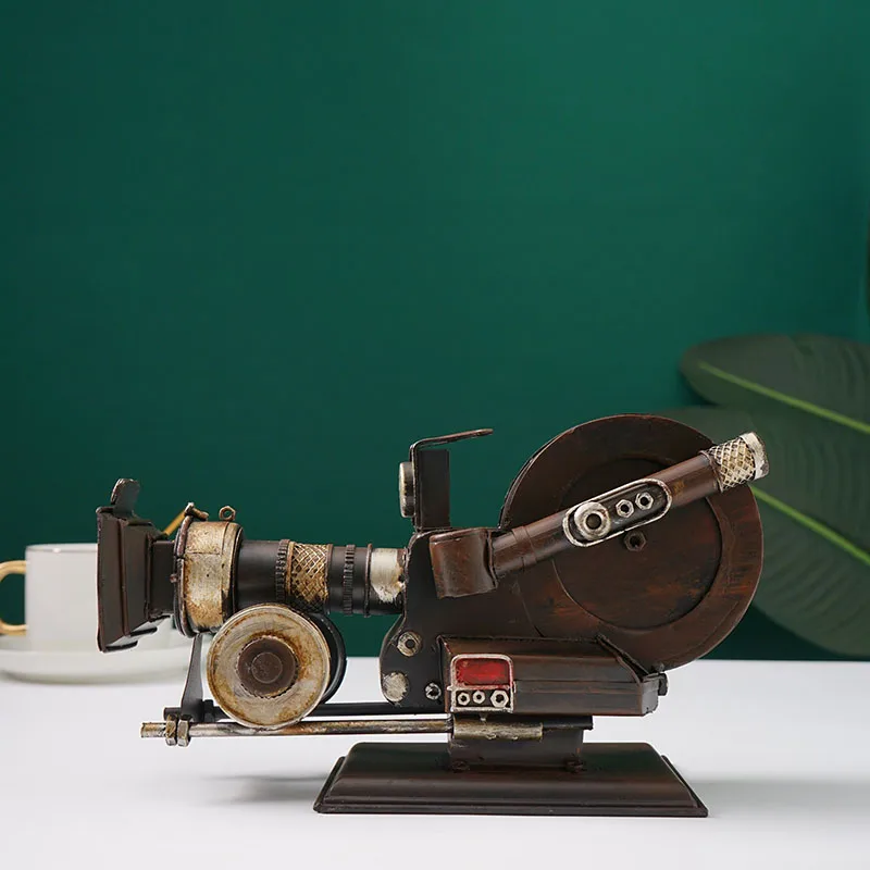 Retro Old simulation camera model metal industrial decoration projector model antique Bar Cafe clothing shop soft Photo Propsiro