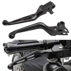 Black Aluminum Motorcycle Clutch Brake Lever Slotted Cut Hand Control Lever For Harley Road King Dyna Softail Fat Boy 1996-2017