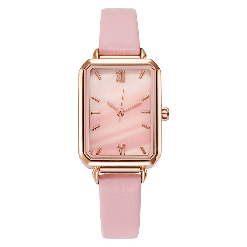 Orologi da donna di marca "fashion Square orologio da polso al quarzo da donna Set quadrante verde semplice orologio da donna di lusso in maglia di oro rosa