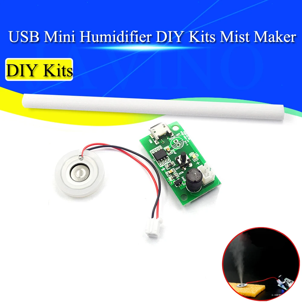 USB Mini Humidifier DIY Kits Mist Maker and Driver Circuit Board Fogger Atomization Film Atomizer Sheet Mini Oscillating